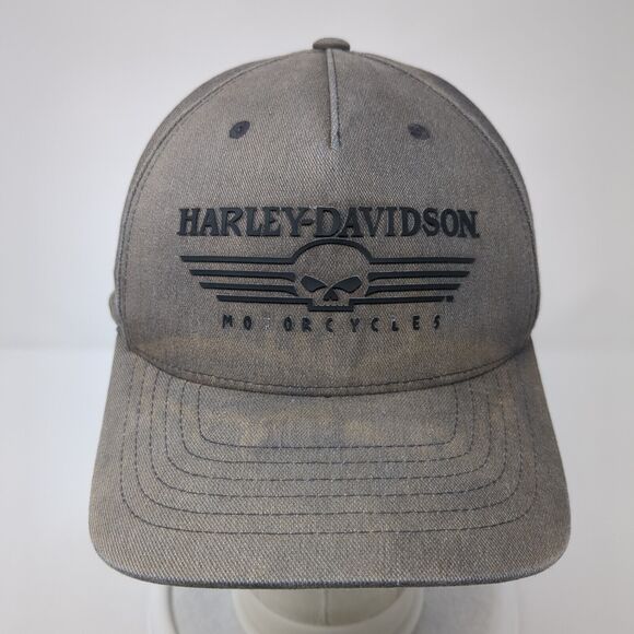 Harley-Davidson Motorcycles Fitted Hat Gray S/M Flexfit Embroidered 6 Panel - Picture 2 of 8